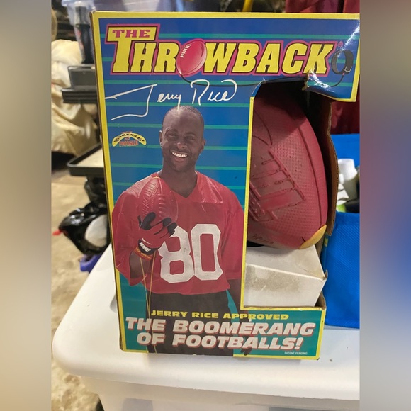 RARE Vintage Jerry Rice The Throwback Boomerang Football in Box sports collector - Picture 2 of 3